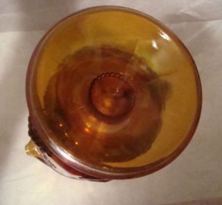 Vintage Indiana Carnival Iridescent Amber Gold Pitcher Beautiful 