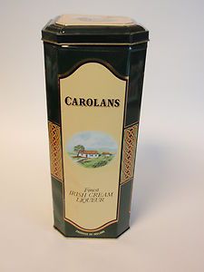 Collectible Carolans Finest Irish Cream Liqueur Empty Tin Container 