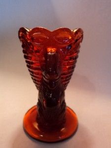 Vintage Amberina Glass Rabbit with Basket Candy Dish