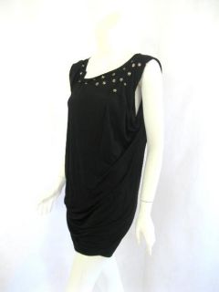 Flavio Castellani Womens Stone Black Dress 44 $255 New