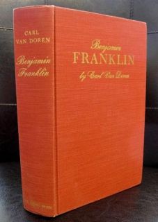 CARL VAN DOREN Hardcover Books: Benjamin Franklin 1952 & Jane Mecom 