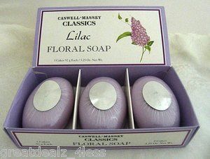 Caswell Massey Lilac Floral Scented Soap 3 Cakes 3 25 oz ea Boxed 