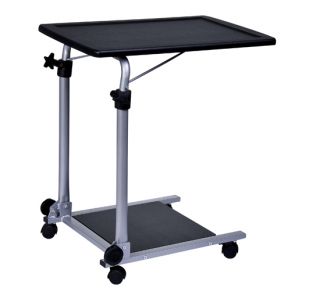 Homcom Folding / Portable Rolling Laptop Notebook Cart Desk – Black 