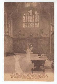 This postcard shows the Hampton Court Palace ghost of Catherine Howard 
