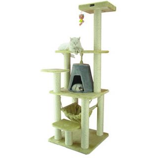 Armarkat Cat Tree Pet Furniture Condo Scratcher~Beige w/Silver