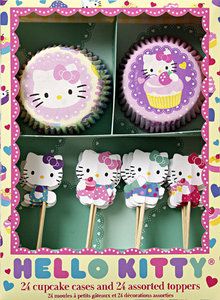   Cupcake Wrappers Kit 24 Toppers Meri Meri Cat Theme Supplies