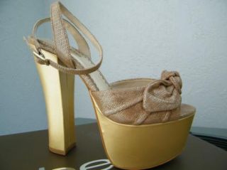 BEBE Shoes Platforms Heels Pumps Carly Gold 5 7 8 9 10
