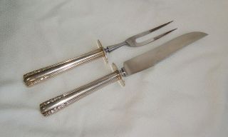 Alvin Silver CHAPEL BELLS Sterling Carving Knife & Fork Set