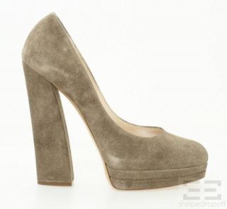 casadei taupe suede platform heels size 7 5b