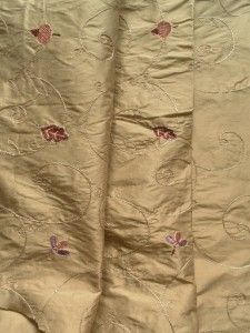 Sanderson Curtain Fabric Catherine 1 2M Embroidered Gold Silk