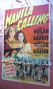 Manila Calling Original Poster 1942 Carole Landis Lloyd Nolan 1 Sheet 