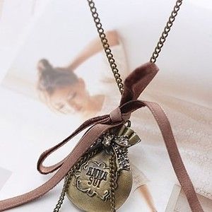 Fashion Ancient Bowknot Money Bag Sweater Necklace New