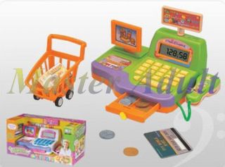 Cashier Play Set for Barbie with Sound & Light Effect Coins,Card,Cart 