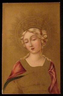 Art St Catherine Caterina dAlessandria Italy Antique Postcard