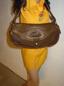Caterina Lucchi Italy Brown Olive Italian Leather Handbag Bag Purse 