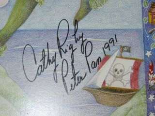 PETER PAN THE MUSICAL POSTER CATHY RIGBY 1991 AUTOGRAPH & TICKETS FROM 