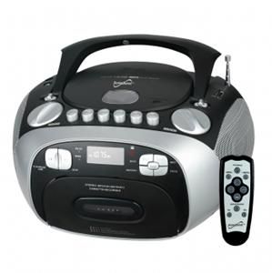    CD Player with Cassette Recorder Radio USB Aux Input