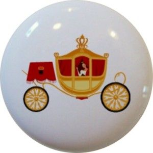 Princess Carriage Cabinet Drawer Pull Knob Ceramic New