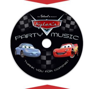 Cars Birthday Party Favors CD DVD Labels