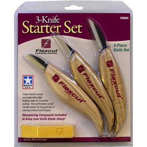 Flexcut Carving Tools 3 Knife Starter Set KN500