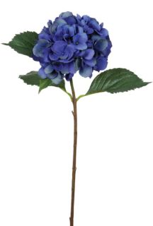  12 Artificial Hydrangea Stem Flower Cerulean Blue Silk Floral