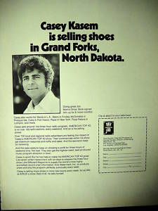 Casey Kasem American Top 40 Promo Ad 1972 North Dakota