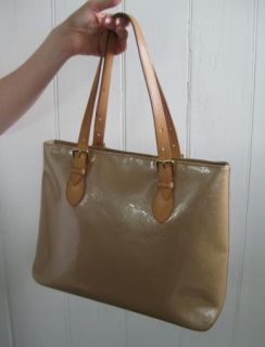 Louis Vuitton Houston Bag Beige Monogram Vernis Evening or Day Handbag 