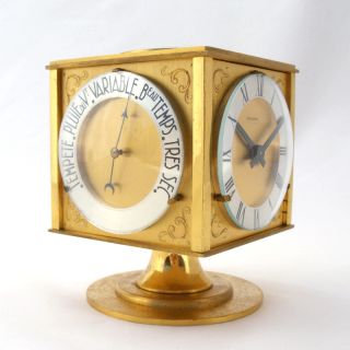 RARE Hour Lavigne 5 Weather Station Cube Clock Angelus MVT Swiss Made 
