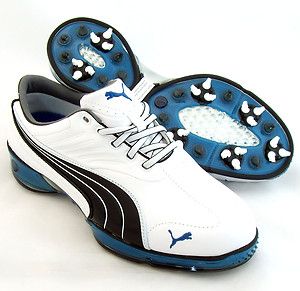 New Puma Cell Fusion Golf Shoes White Snorkel Blue 11 Wide Retail $179 