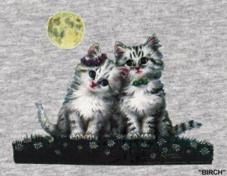    Denim Set Denim Shirt SS T Shirt Cats Full Moon Size s XL