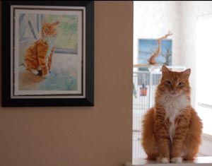 Calendar Tabby Maine Coon Cat Watercolor Painting Art