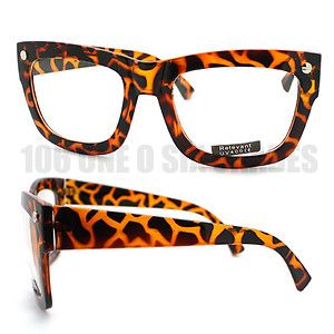 OVERSIZED Cat Eye Wayfarer Eyeglass Frame Chic Fashion New TORT Clear 