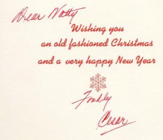 Cesar Romero Vintage Signed Handwritten Christmas Card Watson Webb 