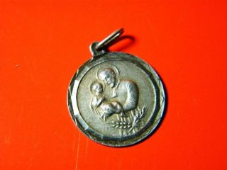 Antique Gorgeous St Cayetano Baby Jesus Silver Medal