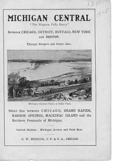   Michigan Central Railroad Vintage Print Ad The Niagara Falls Route