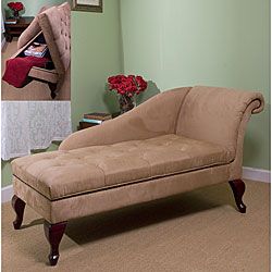New 63L Tan Chaise Lounge with Hidden Storage Under Seat