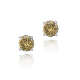 925 silver 1 2ct tdw champagne diamond stud earrings