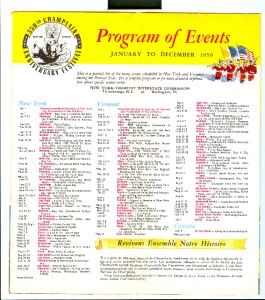 1959 LAKE CHAMPLAIN 350th CELEBRATION Brochure / Program NEW YORK 