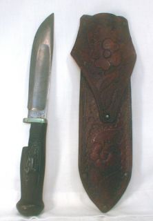 Antique M.S.A. Co. Marbles Gladstone,Mich. Hunting Knife & Sheath AS 