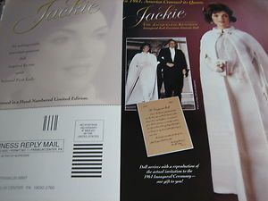Franklin Mint Jacqueline JACKIE KENNEDY Doll Ad INAUGURAL BALL 