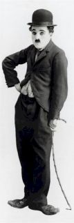 CHARLIE CHAPLIN POSTER ~ LITTLE TRAMP WITH CANE DOOR 21x62 Charles The 