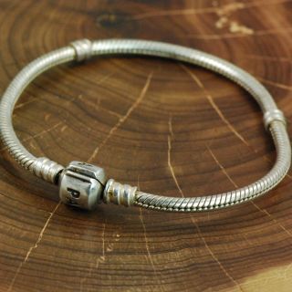   Silver Pandora 3mm Snake Chain Charm 14 1g Bracelet 6 75 ZM057