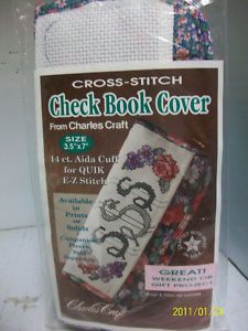 Charles Craft Cross Stitch Check Book Cover 3 5x7 NIP
