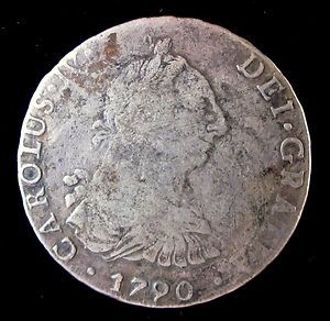 1790 spanish Potosi Bolivia 8 reales PR Charles IV scarce date