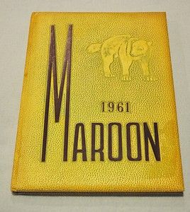 Leicester MA High Yearbook “The Maroon” 1961 Hardcover in Great 