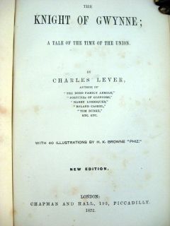 1872 Charles Lever Knight of Gwynne Drawings Leather
