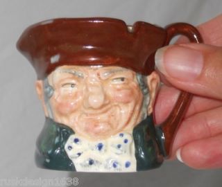 Vtg Royal Doulton Old Charley Mini Character Toby Jug Mug 2¼ D6046 