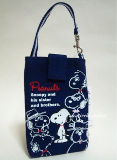   Snoopy Sister & Brothers Blue Cell Phone Pouch Multi function Case