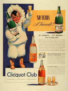 1940 Ad Clicquot Club Co Logo Eskimo Bottle Soda Beverages Carbonated 