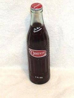 Full 1960s 8 oz Cheerwine Soda Bottle